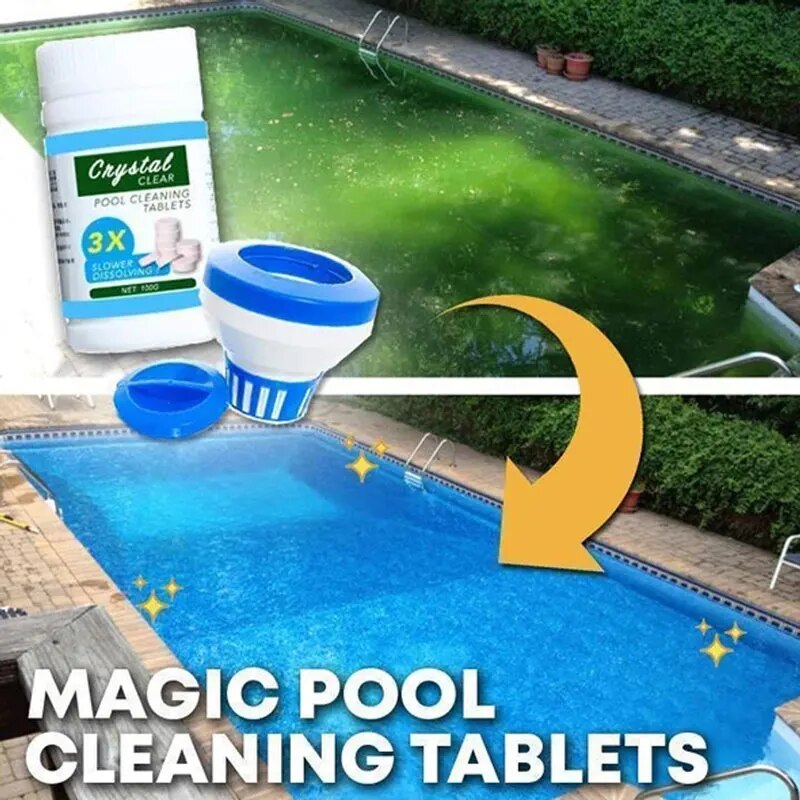 Limpador de Piscina + Brinde Frasco de comprimido de cloro para desinfecção instantânea.