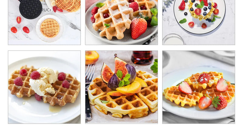 Maquina Mini Waffle Breakfast (Brinde: E-book com + de 35 receitas.)