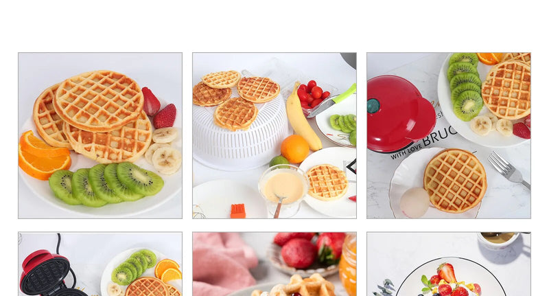 Maquina Mini Waffle Breakfast (Brinde: E-book com + de 35 receitas.)